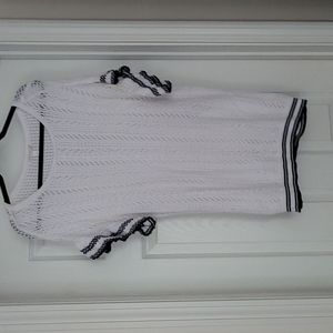 Westport Crochet Top Ruffle Sleeves L